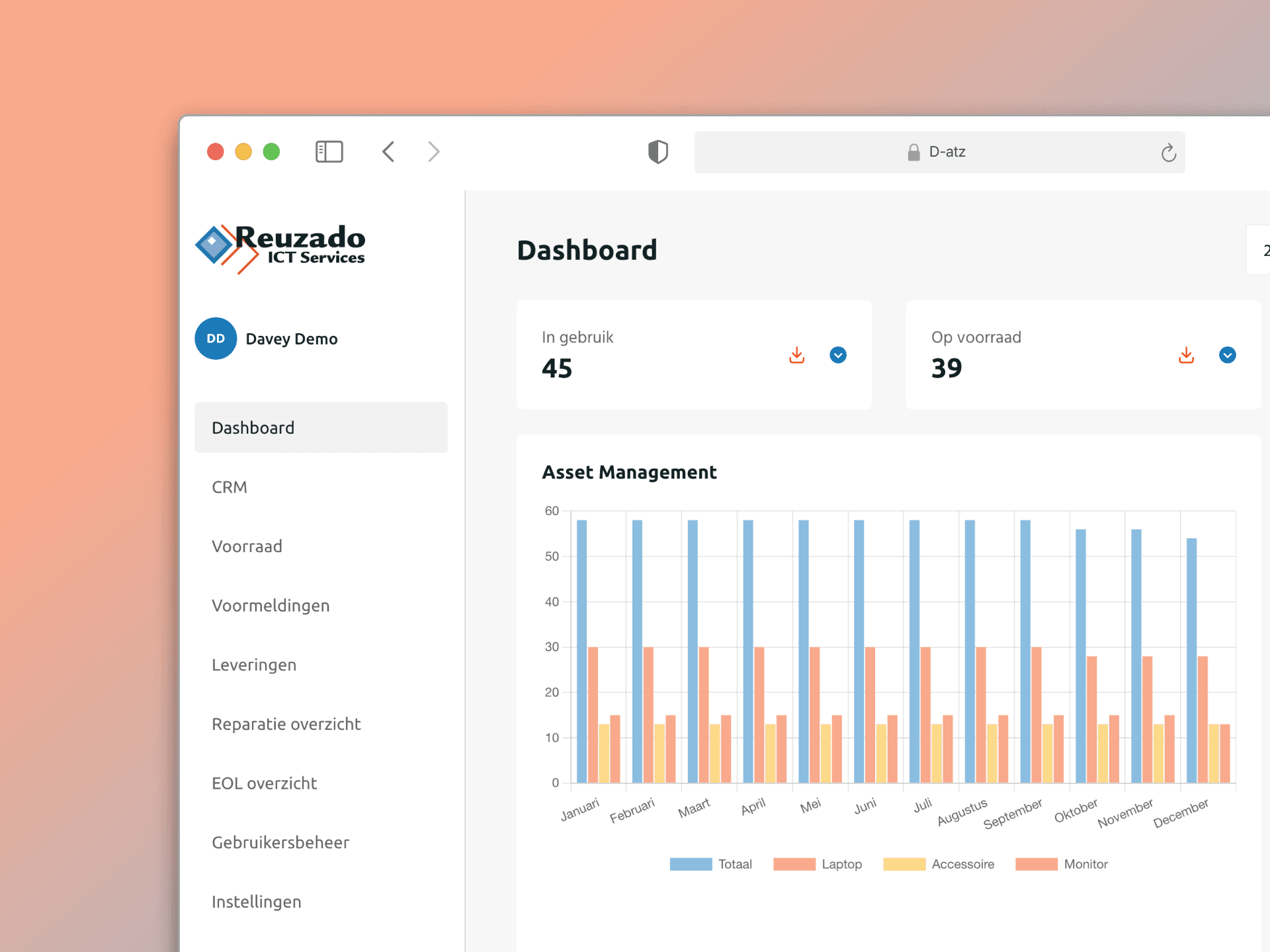 D-atz dashboard mockup